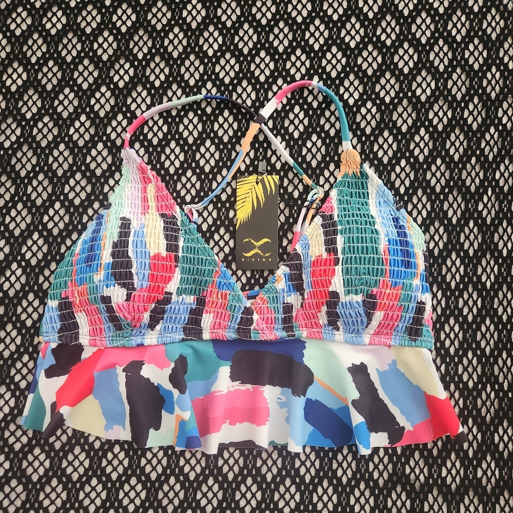 Fun & Flirty Colorful Crop Top Tankini - Picture 6 of 9